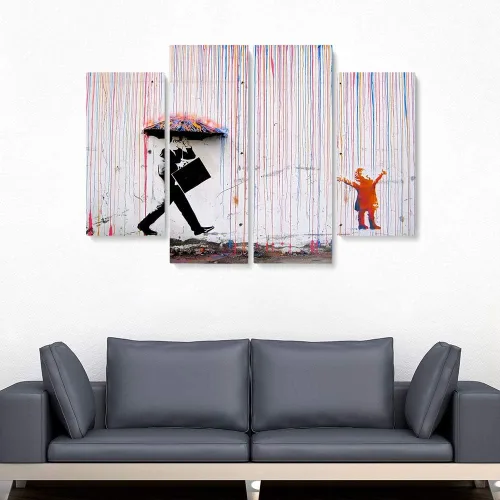 Vista 46 de Banksy Graffiti Street Art Colecciones de lienzos de arte callejero. Listo para colgar. Fabricado en Estados Unidos #FULL2