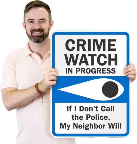 Vista 2 de SmartSign Letrero de "Crime Watch In Progress" 18 x 24 pulgadas, aluminio reflectante de grado de ingeniero 3M