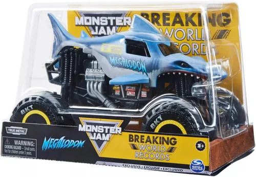 Vista 5 de Monster Jam 2021 Target Exclusive Breaking World Records Series 1:24 Megalodon fundido a troquel