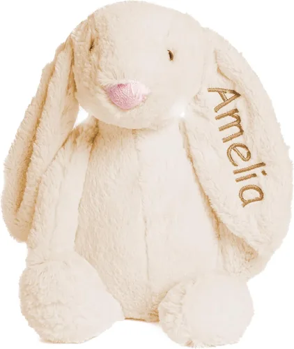 Vista 9 de Conejo de peluche súper suave personalizado - Juguetes de animal de peluche para niños - Regalo personalizado con nombre bordado en la oreja