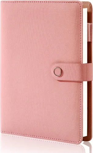 Vista 11 de CAGIE Carpeta A5 con 6 anillas rellenable, cuaderno de cuero encuadernado en espiral para planificador de negocios, organizador personal, cuadernos