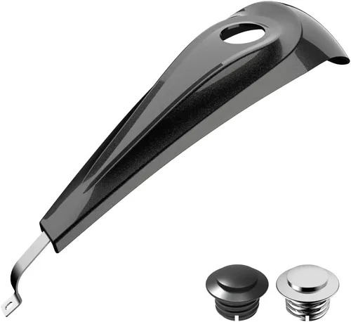 Vista 17 de Consola de tanque de perfil bajo para Harley Touring 2008+, whisky ámbar, panel de combustible de tablero liso y tapa de tanque de gasolina cromada