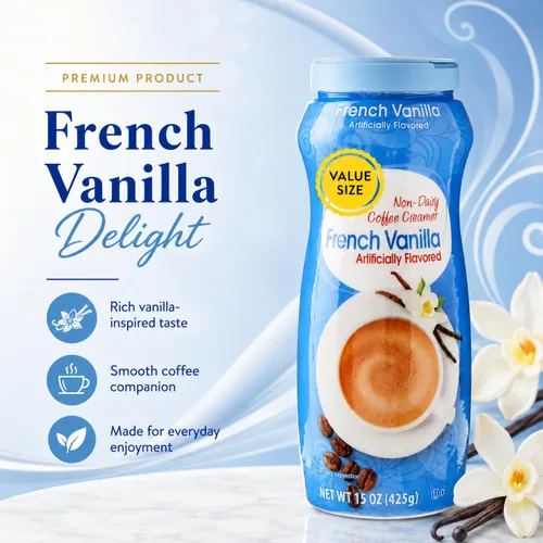 Vista 8 de Dumbass Coffee Value Great - Crema de café sin lácteos de vainilla francesa, 15 onzas con cuchara de gemas (vainilla francesa)