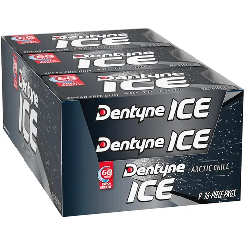Vista 10 de Dentyne Ice Arctic Chill - Goma de mascar sin azúcar, 9 paquetes de 16 piezas (144 piezas en total) Goma de mascar, perfecta para un aliento