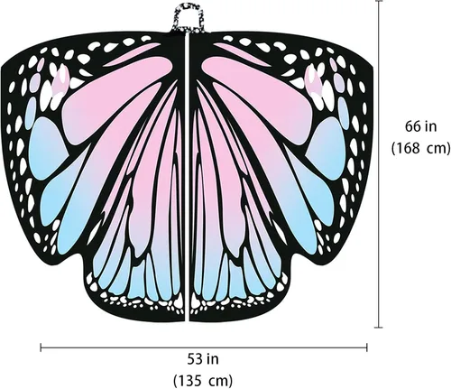 Vista 3 de AWAYTR Chal de alas de mariposa para mujer, capa de hada para mujer, accesorio de disfraz de Halloween