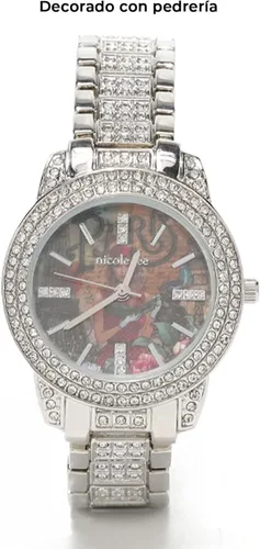 Vista 5 de Nicole Lee Juego de regalo de 2 piezas de accesorios para teléfono (cartera cruzada, reloj de moda de diamantes)