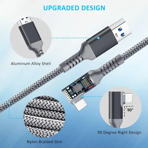 Vista 6 de TOTU Cable para Oculus Quest 2 Link, cable USB 3.2 Gen 1 a tipo C de 16 pies compatible con Steam Deck, transferencia de datos de alta velocidad