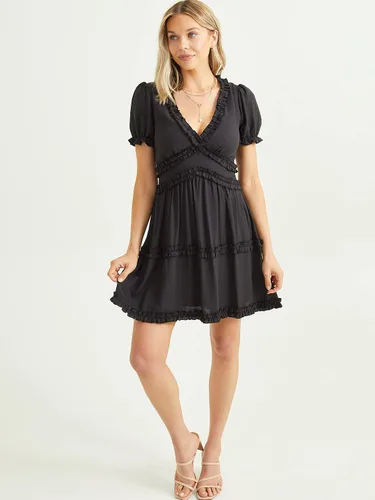 Vista 4 de ALTAR'D STATE Vestido de manga larga para mujer, con estampado floral, cuello cuadrado, casual, para verano y otoño