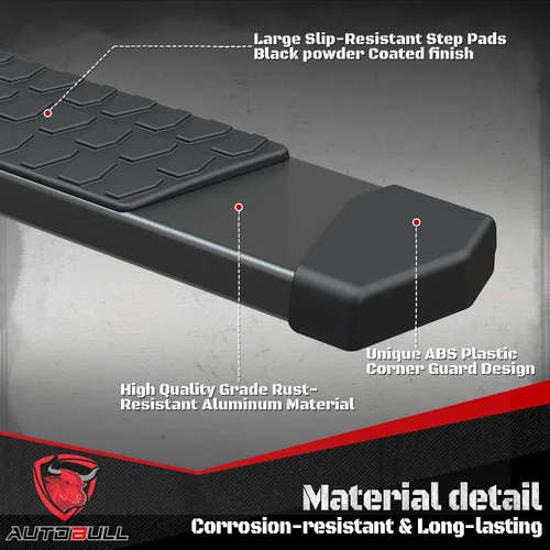 Vista 4 de Estribos de cabina doble compatibles con Dodge Ram 1500 2009-2018, Ram 2019-2024 1500 Classic (nuevo estilo de cuerpo no es compatible), Ram