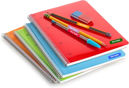 Vista 2 de Etiquetas de nombre personalizadas. Las etiquetas impermeables aptas para lavavajillas son ideales para la escuela y la oficina, ropa de guardería