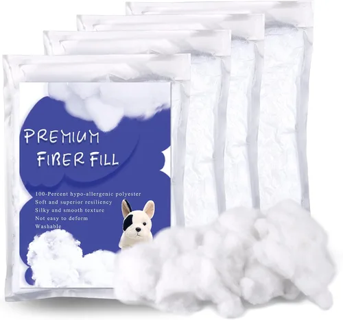 Vista 10 de BUTUZE Relleno de Fibra de Poliéster Premium de 3.5oz, Relleno de Fibra de Alta Resiliencia para Manualidades, Animales de Crochet, Relleno