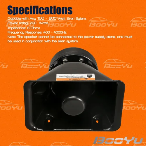 Vista 4 de Altavoz Bocina de Sirena PA Rectangular de Alto Rendimiento de 200 Vatios [8 Ohmios] [125-135 dB] [IP66 Resistente al Agua]