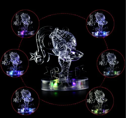 Vista 2 de Graces Dawn® Crystal Doce Constelaciones Deluxe Rompecabezas 3D Decoración de cristal colorido (Aquarius)