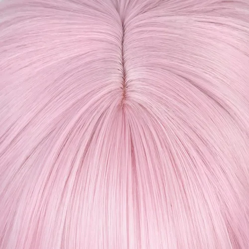 Vista 7 de Uniquebe Dori - Peluca de cosplay para Genshin Impact peluca rosa con flequillo clip de pelo Ahoge con orejas de elfo gorra de peluca