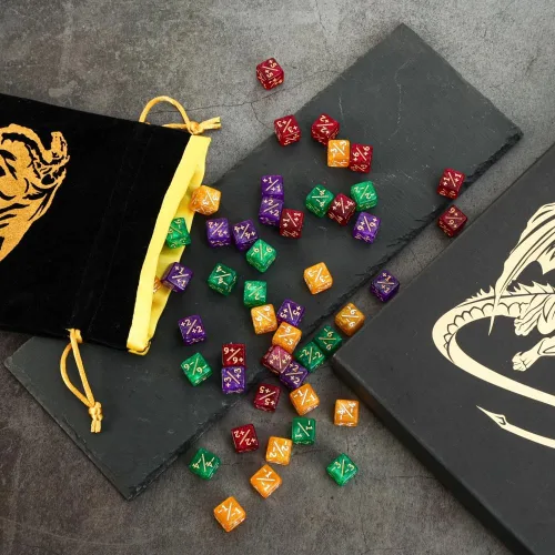 Vista 7 de Color MTG - Juego de dados de contador de palabras clave con bolsa de almacenamiento de dados para juegos de mesa MTG TGG (pequeño)