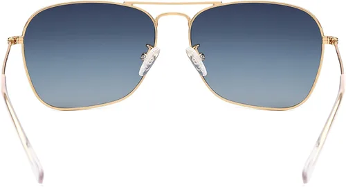 Vista 8 de IOHLNG Lentes de sol cuadrados de aviador para mujeres y hombres, polarizados, militares, cuadrados, clásicos, vintage, de metal