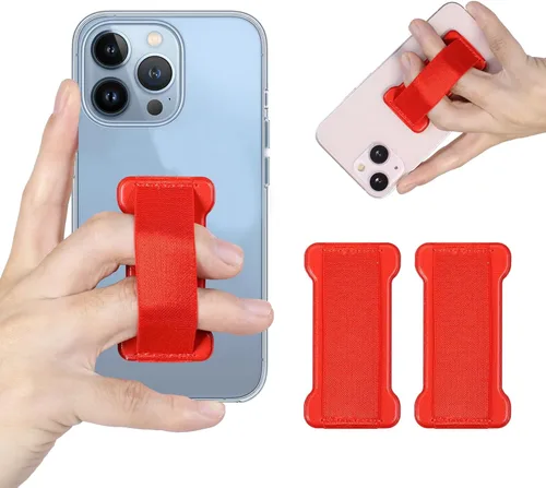 Vista 23 de Soporte de agarre para teléfono de mano, soporte universal para teléfono con correa para dedo, agarre para selfie compatible con la mayoría de 3