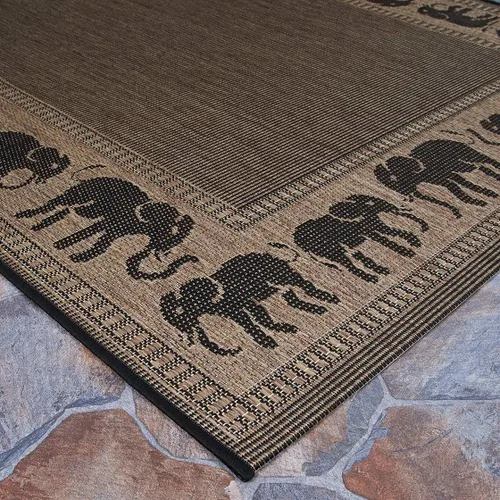 Vista 5 de Couristan Recife - Alfombra de área para interiores y exteriores, 7 pies 6 pulgadas x 10 pies 9 pulgadas, color negro cacao, alfombra duradera