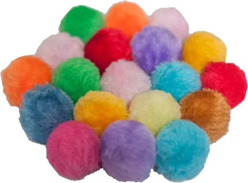 Vista 3 de Fashion's Talk Cat Toys Pelota de sonajero peludo para gatito, paquete de 6