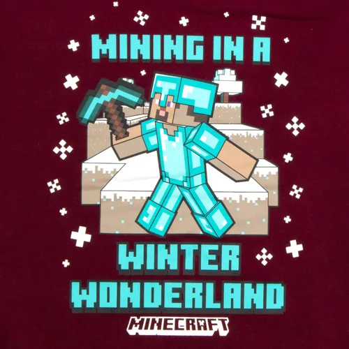 Vista 5 de Minecraft Conjunto de 2 piezas para niños, sudadera navideña y pantalones deportivos, paquete de 2 unidades para niños y niños pequeños