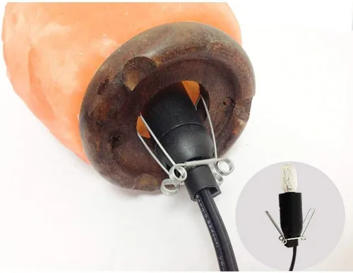 Vista 6 de Cable de repuesto para lámpara de sal de 6 pies con interruptor de encendido/apagado y base de candelabro E12, Negro