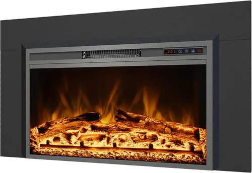 Vista 10 de Juego de troncos de chimenea eléctrica independiente WiFi de 24.5", calentador insertable de chimenea con temporizador de 9H, termostato, 6
