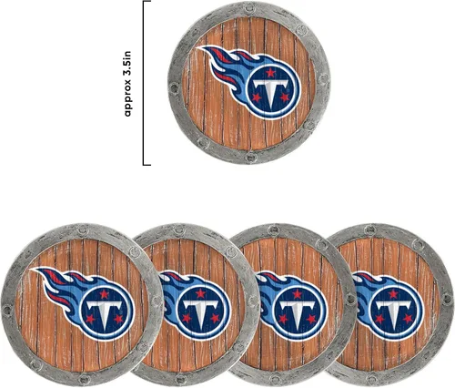 Vista 5 de FOCO NFL Team Logo 5-Pack Barrel Beverage Drink Coaster Set