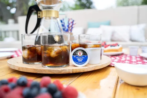 Vista 5 de Victor Allen's Coffee Cápsulas de café tostado oscuro italiano y Seattle para cafeteras Keurig