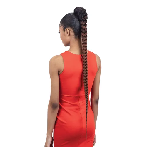 Vista 3 de FreeTress Equal Weave - Cola de caballo trenzada preestirada con cordón, 38 pulgadas (2)