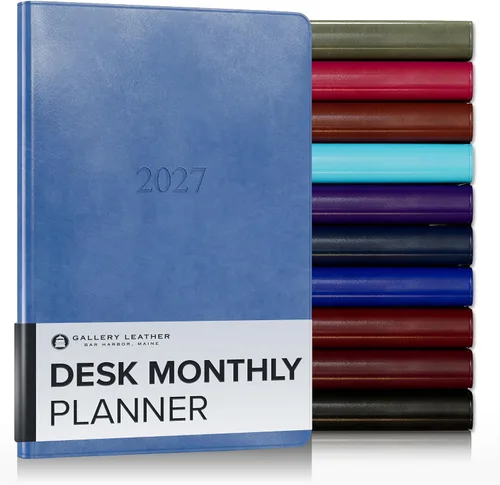 Vista 25 de Gallery Leather Agenda mensual grande 2026-2027 Acadia Navy
