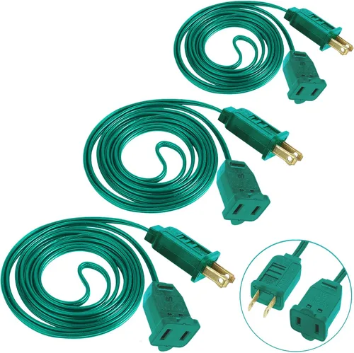 Vista 16 de [30 pies] Paquete de 5 cables de extensión de luz de Navidad de 6 pies Verde-paquete de 5