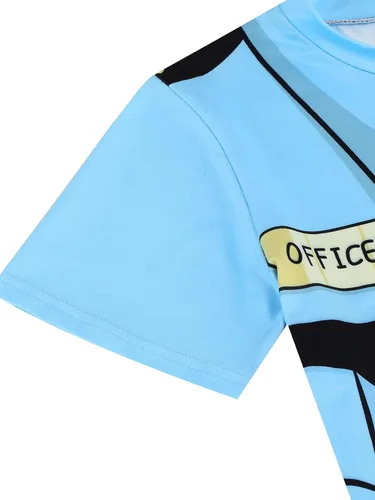 Vista 3 de Vackutliv Camisa de Halloween para niños pequeños, camisa de policía para niños, camisa de príncipe encantador, camisa pirata, camisa con estampado