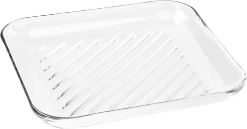 Vista 2 de Sartén para microondas, bandeja de tocino de microondas de vidrio de 10 pulgadas para calentar alimentos y hacer tocino crujiente, cuadrado