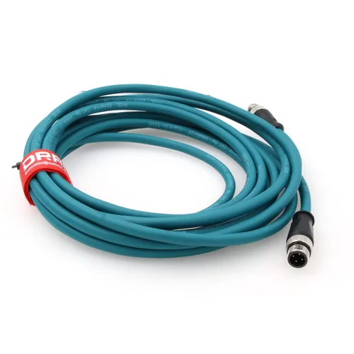 Vista 9 de M12 4Pin D-Code macho a D-Code Extensión macho Ethernet blindado Cat5 Cable para automatización industrial (1M, azul)
