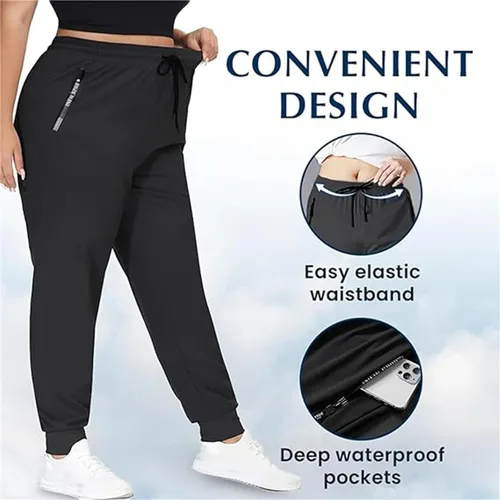 Vista 4 de Mellycharm - Pantalones deportivos elásticos Melly Charm, pantalones impermeables y elásticos unisex de secado rápido