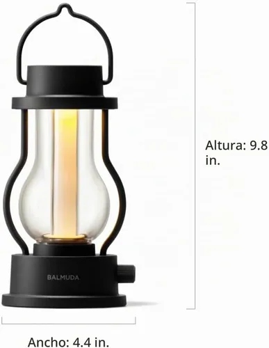 Vista 3 de BALMUDA La Linterna Linterna LED Recargable 3 Modos de Luz: Vela, Ámbar y Blanco Cálido Funciona con Pilas Ligera Resistente al Agua