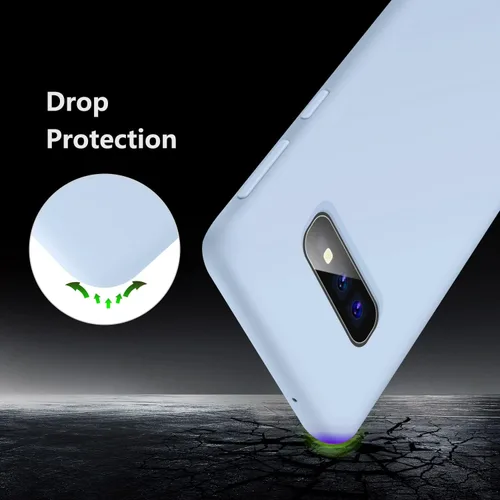 Vista 3 de Diseñada para Galaxy S10e, funda de goma de gel de silicona líquida a prueba de golpes, cojín de forro de tela de microfibra suave compatible