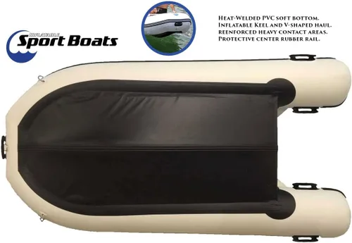 Vista 6 de Manta Ray 8.8' - Modelo SB-270 - Bote de aluminio soldado con calor premium con bolsa de asiento Suelo duro de aluminio rígido Bote inflable