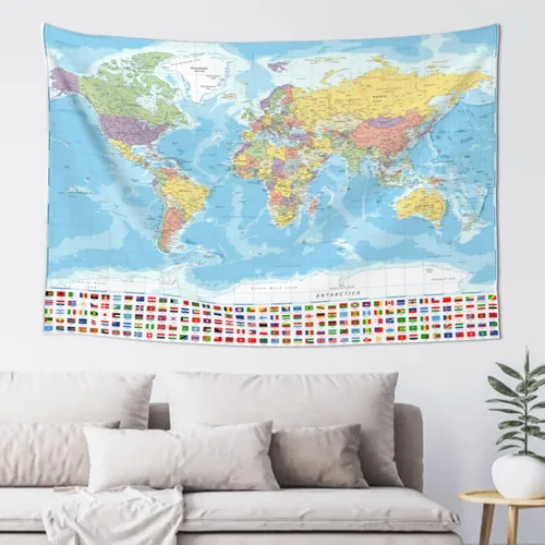 Vista 14 de MOUNDHONG Tapiz negro retro con mapa del mundo para colgar en la pared, tapiz de arte retro para pared, tapices de pared grandes para dormitorio