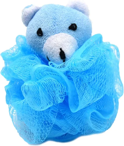 Vista 2 de Pelotas de baño con diseño de unicornio para niños y niñas, de malla, puf, esponja de baño exfoliante, limpiador corporal, accesorios de baño