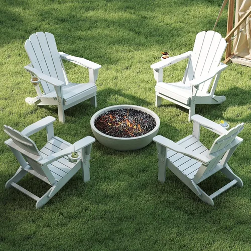 Vista 27 de Domi Folding Adirondack Chair with Cup Holder, Aruba