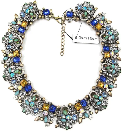Vista 2 de Charm.L Grace Joyería Vintage Aleación Flores Collar Collar Pendientes Conjunto, Metal