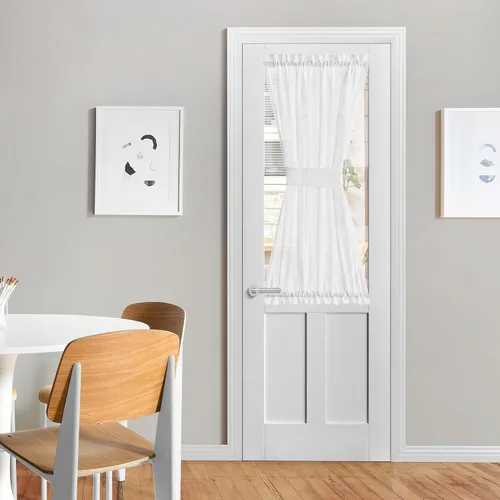Vista 10 de NICETOWN - Cortinas de luz lateral para puerta de 72 pulgadas de largo para ventanas de lino, cortinas opacas para privacidad con protección contra