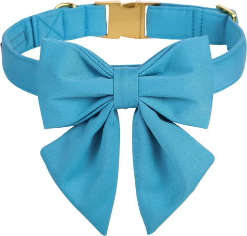 Vista 41 de Collar de perro a cuadros de búfalo amarillo otoñal con pajarita elegante Otoño-Lazo-Cuadros Amarillo