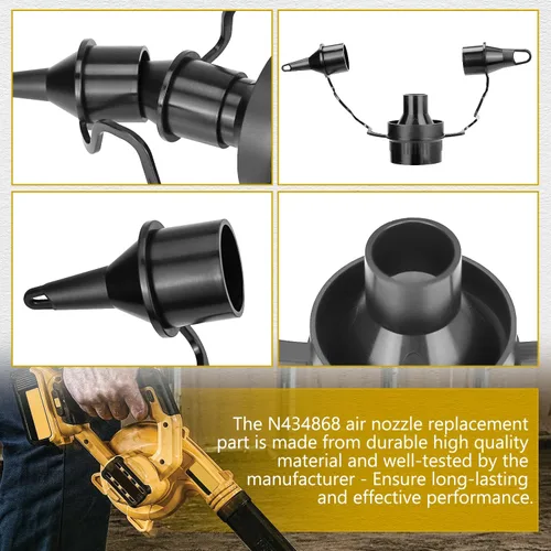 Vista 6 de N434868 Boquilla de aire para DeWalt DCE100B (tipo 1) 20v DCE100M1 (tipo 1) 20v DCE100M1 20V DCE100M1-CA DCE100B 20V DCE100B-CA soplador de hojas