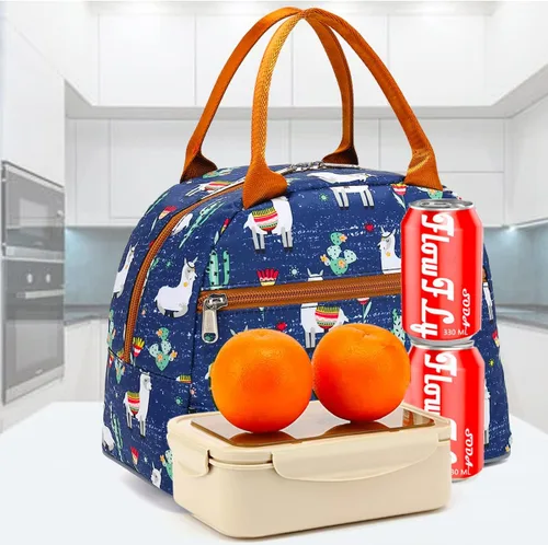 Vista 7 de Bolsa de almuerzo aislada FlowFly - Bolsa de asas organizadora para mujeres/hombres, Alpaca