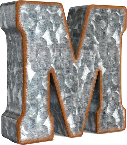Vista 24 de CraftyCrocodile Números de metal galvanizado de 7" para decoración de pared - Número 3D 0 para colgar y de pie libre - Números de mesa rústicos