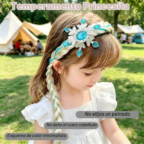Vista 9 de Peluca de princesa de hielo, accesorios para el cabello