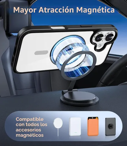 Vista 4 de FNTCASE Funda Transparente para iPhone 17: Fundas Magnéticas para Teléfono con Protector de Pantalla a Prueba de Caídas Compatible con Magsafe