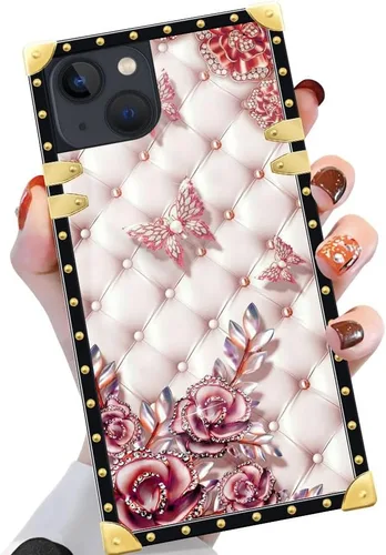 Vista 70 de Funda compatible con iPhone X/Xs, TPU suave de lujo y parte trasera de policarbonato duro para niñas y mujeres, funda protectora a prueba de golpes